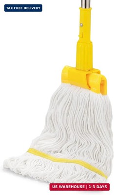 Professional Commercial Heavy Duty Mop,Clip Type Mop with 48'' Long Handle,Cotton