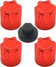 4PCS Share Goo Aluminium RC M4 Wheel Nut,RC Car Dustproof Rim Red 