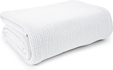 Textile Supply White Hospital Blanket 66x90 inches 100 Cotton