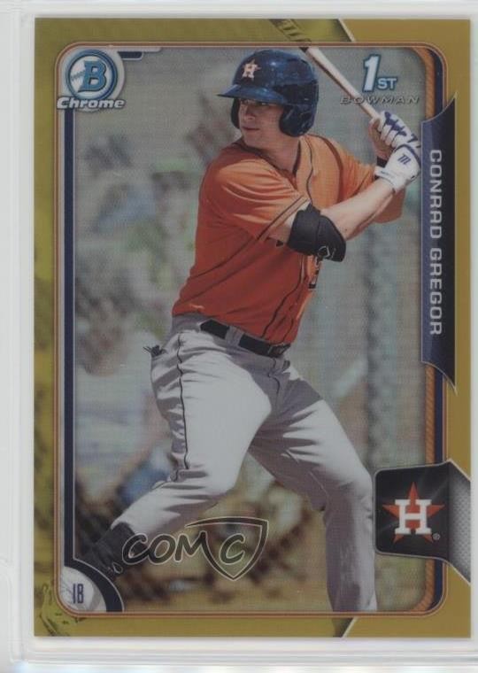 2015 Bowman Chrome Prospects Gold Refractor 44/50 Conrad Gregor #BCP55 1j6