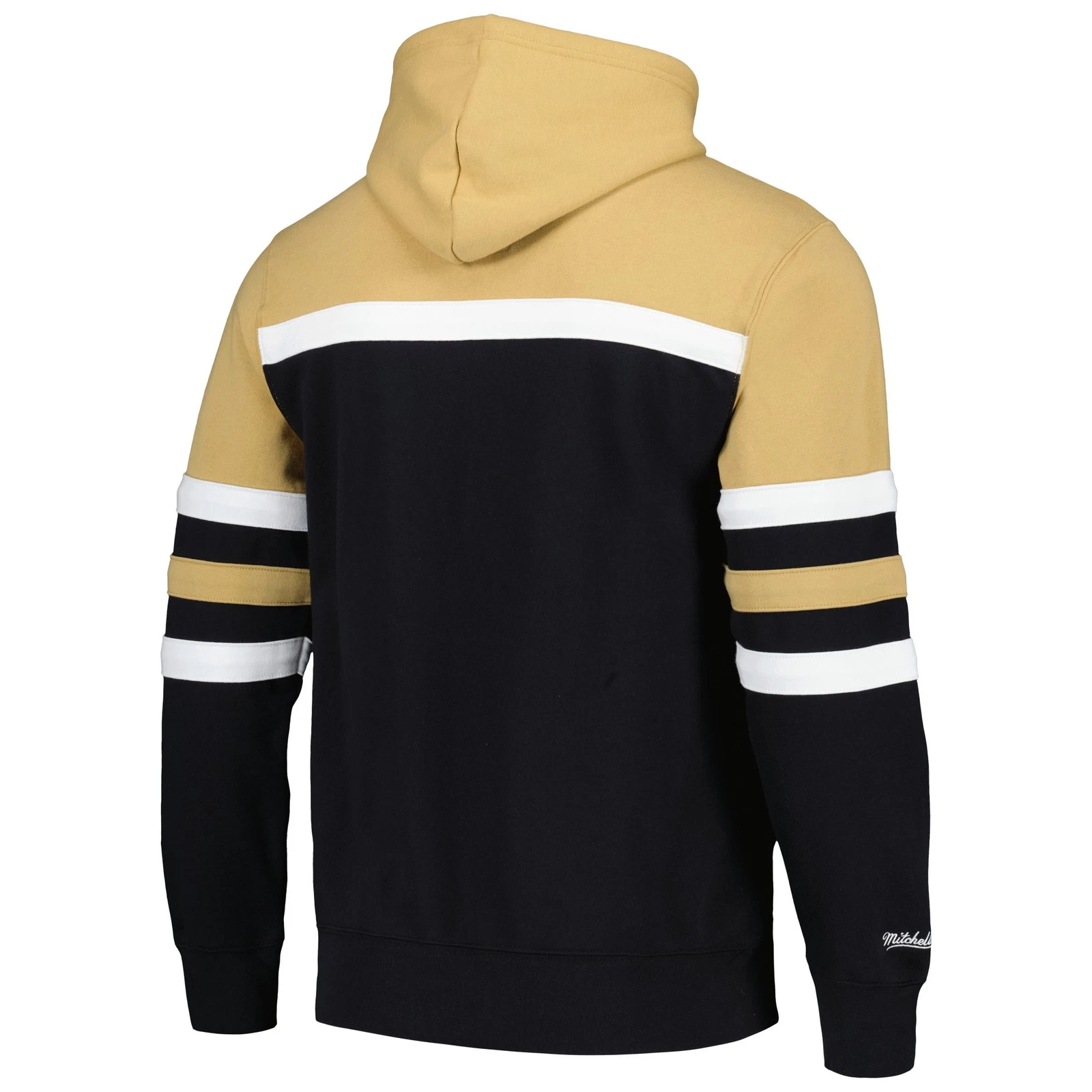 Felpa con cappuccio pullover uomo Mitchell & Ness nero oro Vegas Gol Knights Head Coach