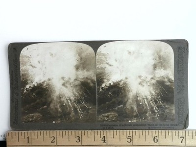 11916 WWI Explosion British Ammunition Wagon Stereoview Underwood & Underwood