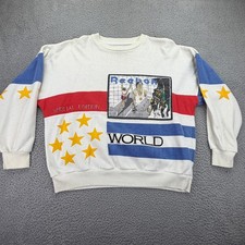 Vintage Reebok Sport Special Edition World Record Sweatshirt White Large 80-90s