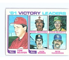 1982 Topps League Leaders Tom Seaver / Jack Morris / Denny Martinez #165
