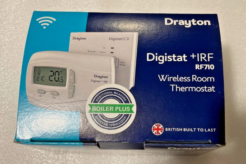 Drayton Digistat +1RF Funk Raumthermostat RF710 & SCR-Empfänger Neu & Originalverpackt