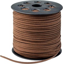 3Mm X100 Yards Coffee Suede Cord Suede Lace Faux Leather Cord with Roll Spool fo