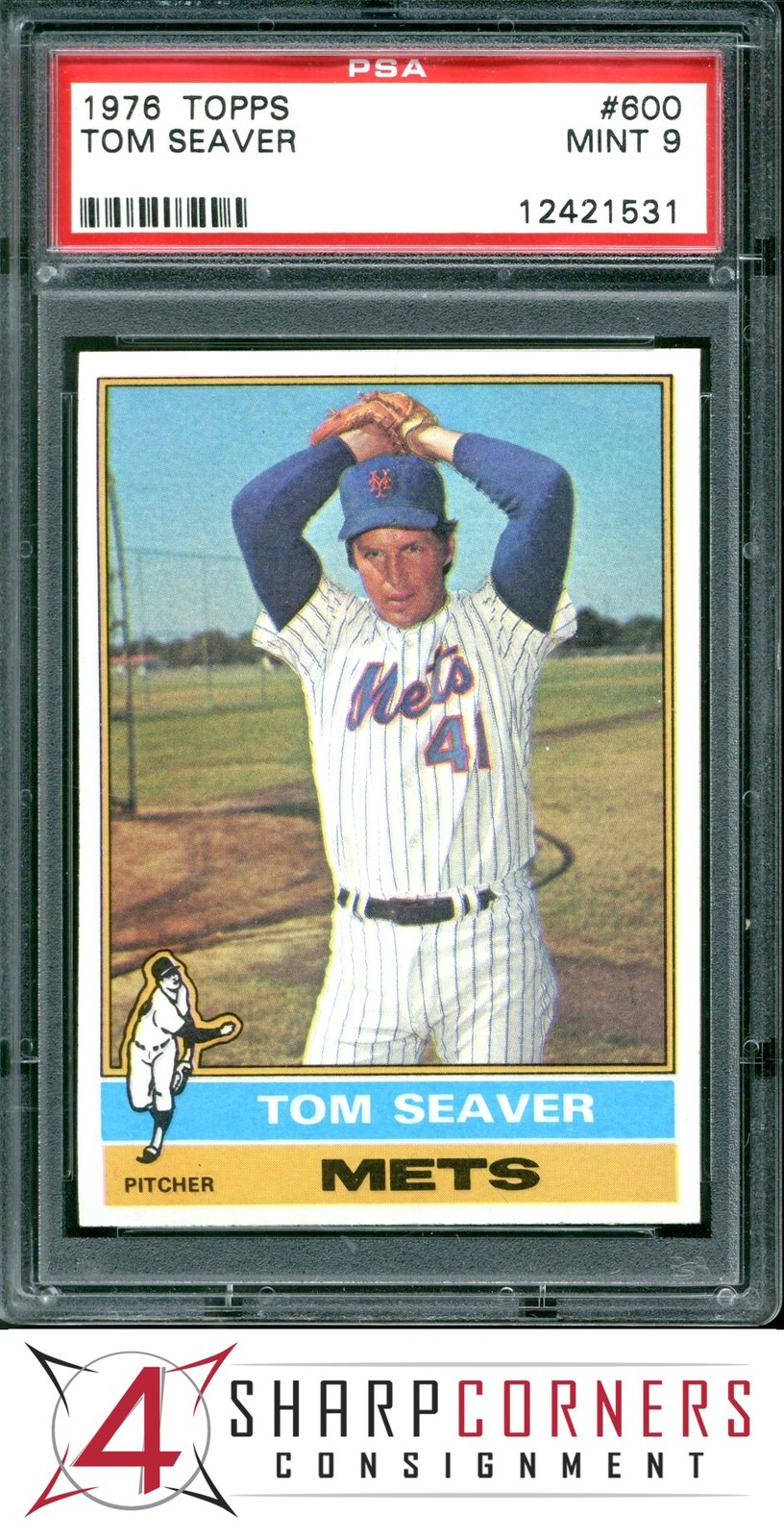 1976 TOPPS #600 TOM SEAVER METS HOF PSA 9