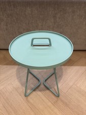 Cane-line Outdoor On The Move Garden Side Table in Aqua with removable tray top