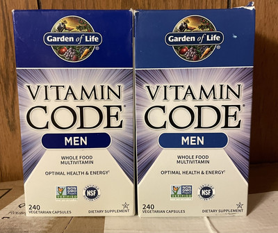 Garden of Life Vitamin Code Men 240 Ct  Capsules x 2 = 480 !    Exp 5/26