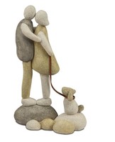 Formano Dekofigur SteinmäNnchen Paar Mit Hund 15 Cm - Kunststein