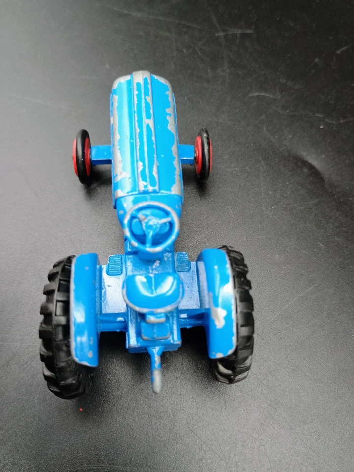 Vtg Matchbox King-Size Blue K-11 Fordson Tractor & Farm Trailer 1960s  England - Image 4 of 4