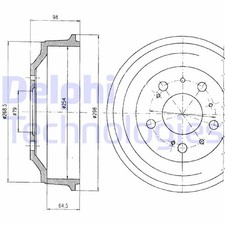 2x DELPHI Bremstrommel Trommeln Trommelbremse Hinten BF327
