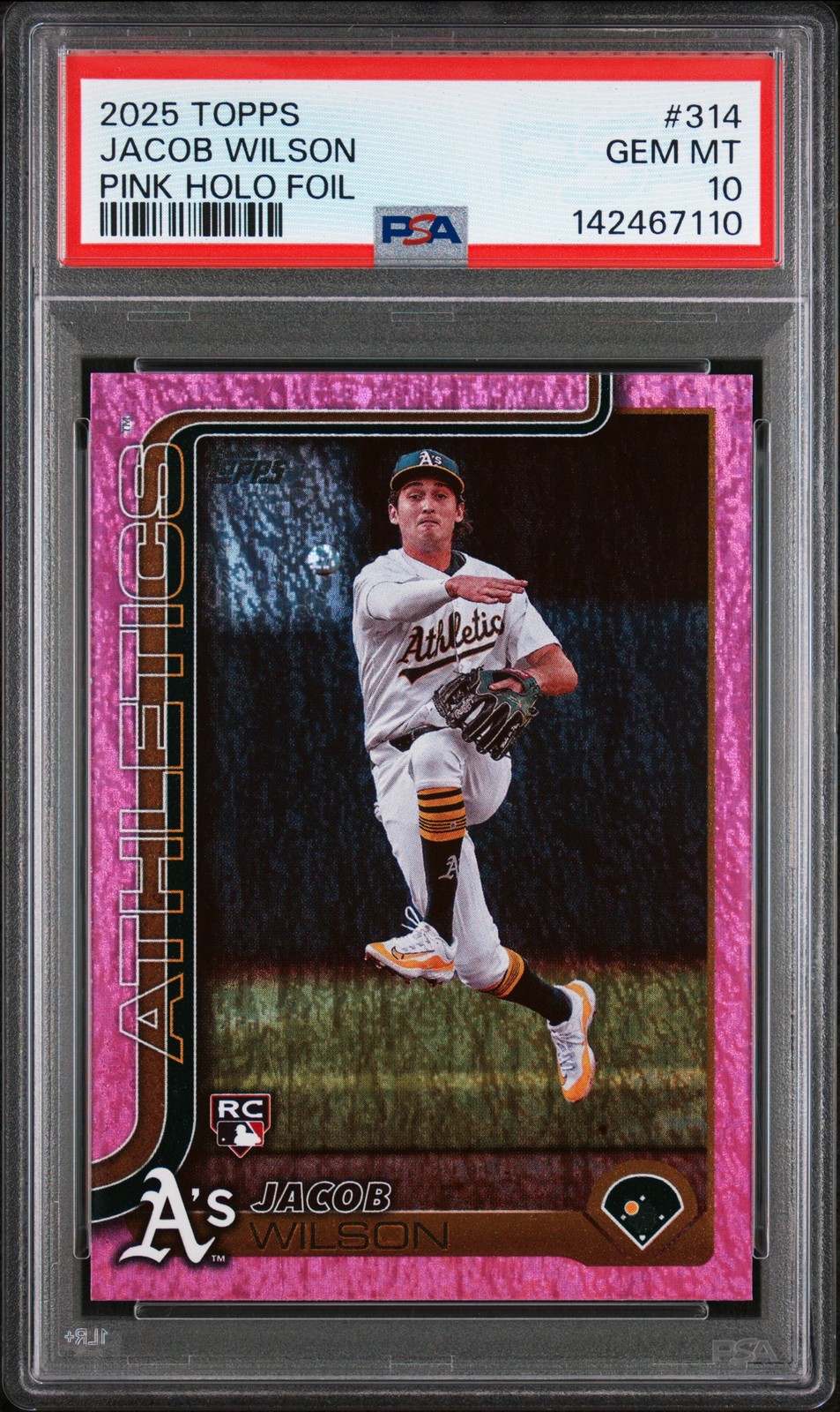 2025 TOPPS PINK HOLO FOIL #314 JACOB WILSON PSA 10
