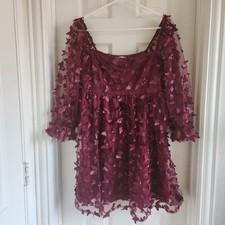 Allison & Kelly Long Sleeve 3D Butterfly Mesh Mini Homecoming Dress Size Large