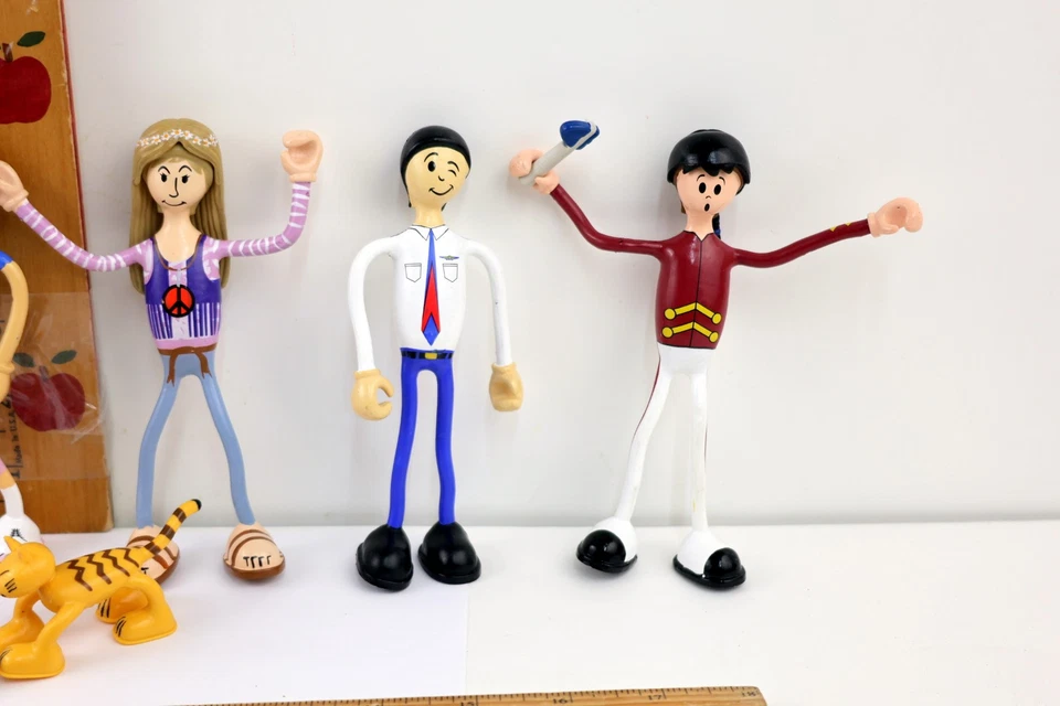 Vintage Bendos Lot of 8 Figures Kid Galaxy Bendable Toys - Image 4 of 4