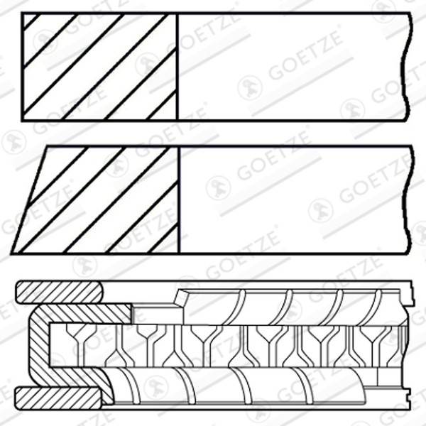Kolbenringsatz Goetze Engine 08-102700-00 FüR Opel Corsa Agila Astra X01 H00 T98-image