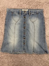 Women s Abercrombie Fitch Y2K Denim Skirt Snap Button Front Size 8