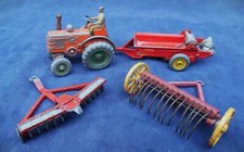 Spreader, Harrow , hayrake with a early Dinky Field Marshal tractor