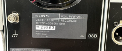Sony PVW-2800 Video Cassette Recorder - Betacam SP | eBay