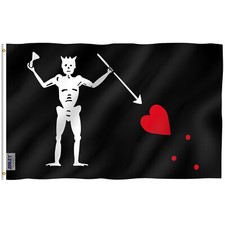 Anley Fly Breeze 3x5 Ft Pirate Edward Teach Flag - Jolly Roger Flags Polyester