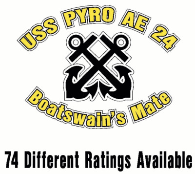 USS PYRO AE 24 Oval Decal / Sticker Military USN U S Navy S06A