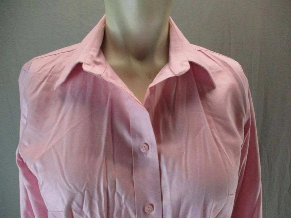 Camisa Top Dama Hathaway Talla S Mujer Rosa Algodón Manga Larga Abotonada 6G395 Foto 2 de 4