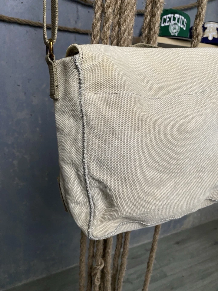 Vintage Esprit Crossbody Bag Avant Garde Beige Rare Unisex Y2K Cotton - Image 3 of 4
