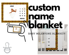Personalized Blanket Baby Name and Milestone Soft Fleece Blanket Custom Gift