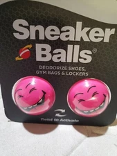 Sneaker Balls Shoe Freshener Gym Bags Lockers Laughing Face New wiht Tag Pink 