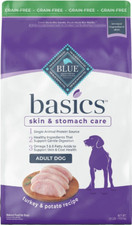 Blue Buffalo Basics Skin Stomach Care Turkey Potato Adult Dry Dog Food -24lb