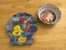 Vintage Disney 1990s The Little Mermaid BOWL & PLATE Set - Zak Designs