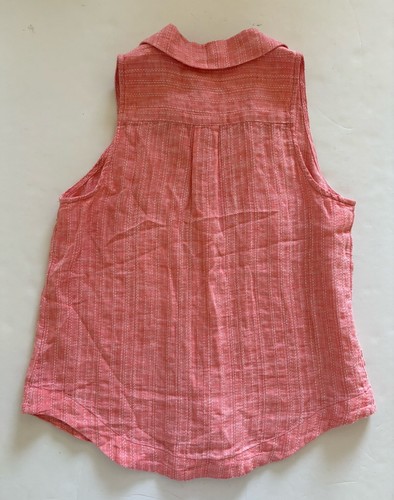 Maeve Anthropologie ärmellos korallenweiß Leinenmischung Top Größe 4 neu mit Etikett - Bild 5 von 6