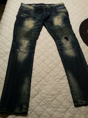 Rockstar Jeans Men's Sushi biker paint 