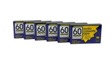 Lot of 6 Vintage Cassette Tapes 60 Minutes Low Noise High Output Normal Bias NEW