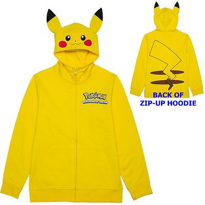 Pokemon Pikachu Zip Up Costume Hoodie 10 12 14 16