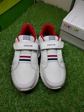 Image of Geox J Flexyper B. B Boys Trainers Casual Sports Shoes Slip-On Strap White UK 1