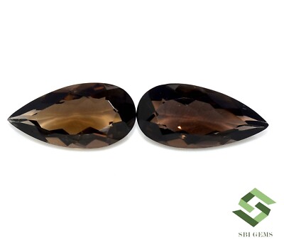 SBI Gems Naturrauchquarz Birnenform, Facettiertes Paar 20x10 mm 14.11 CTS