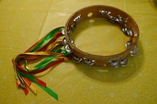 TAMBURIN - HOLZ - SHAKE DANCER - 2 3/8" X 9 1/4" - OHNE KOPF - MASSIVER RAHMEN