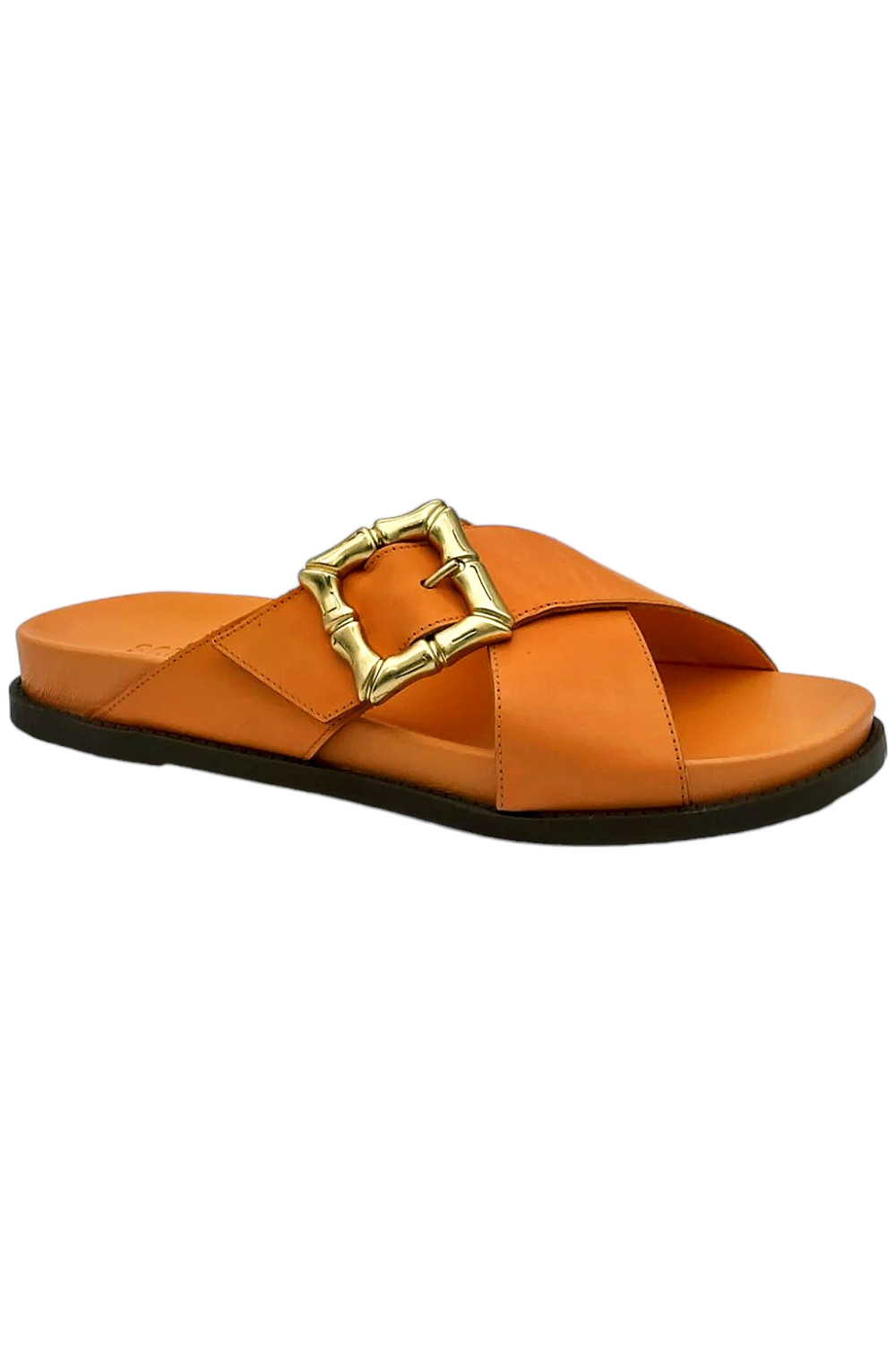 Schutz Womens Leather Crossband Sandals Enola Crossed Orange 9490₽