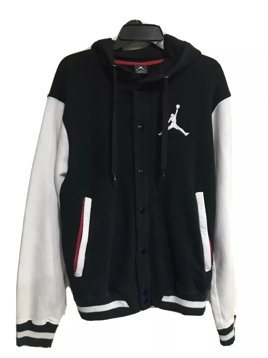 Nike Jordan Varsity Hoodie Mens Medium Black And White (FLAWS READ  DESCRIPTION)