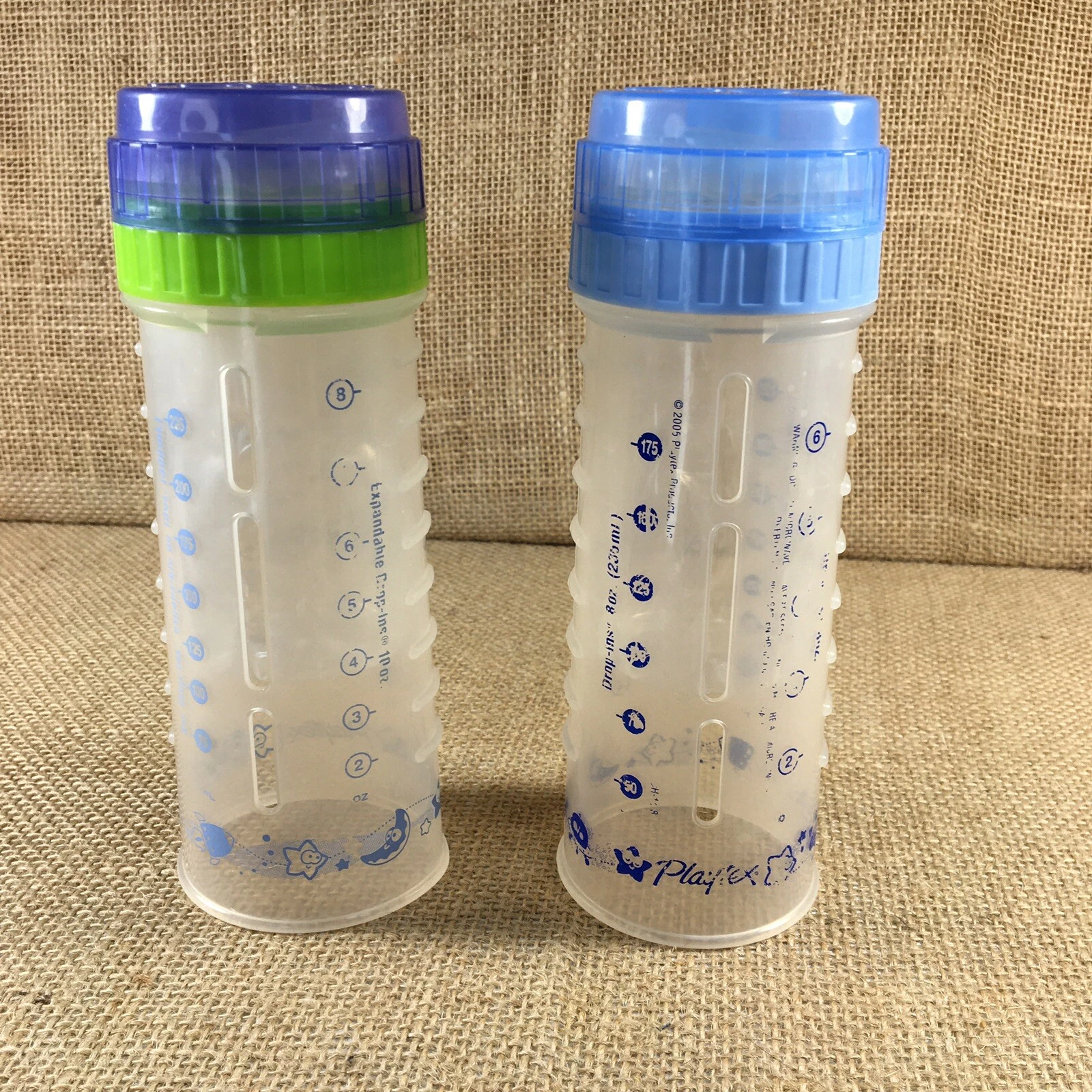 Vintage Playtex Drop In Baby Bottles 8 oz set of 2