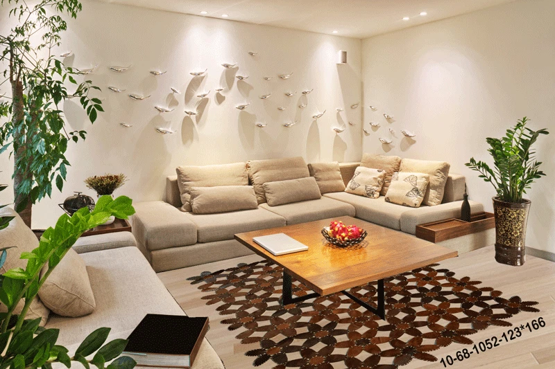 Modern floor rugs patchwork cow leather rug Bohemian new rugs 10-68 - Image 2 of 4