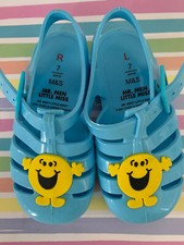 M&S Mr Men Little Miss Blue Jelly beach Sandal Shoes Infant size 7 Worn Once