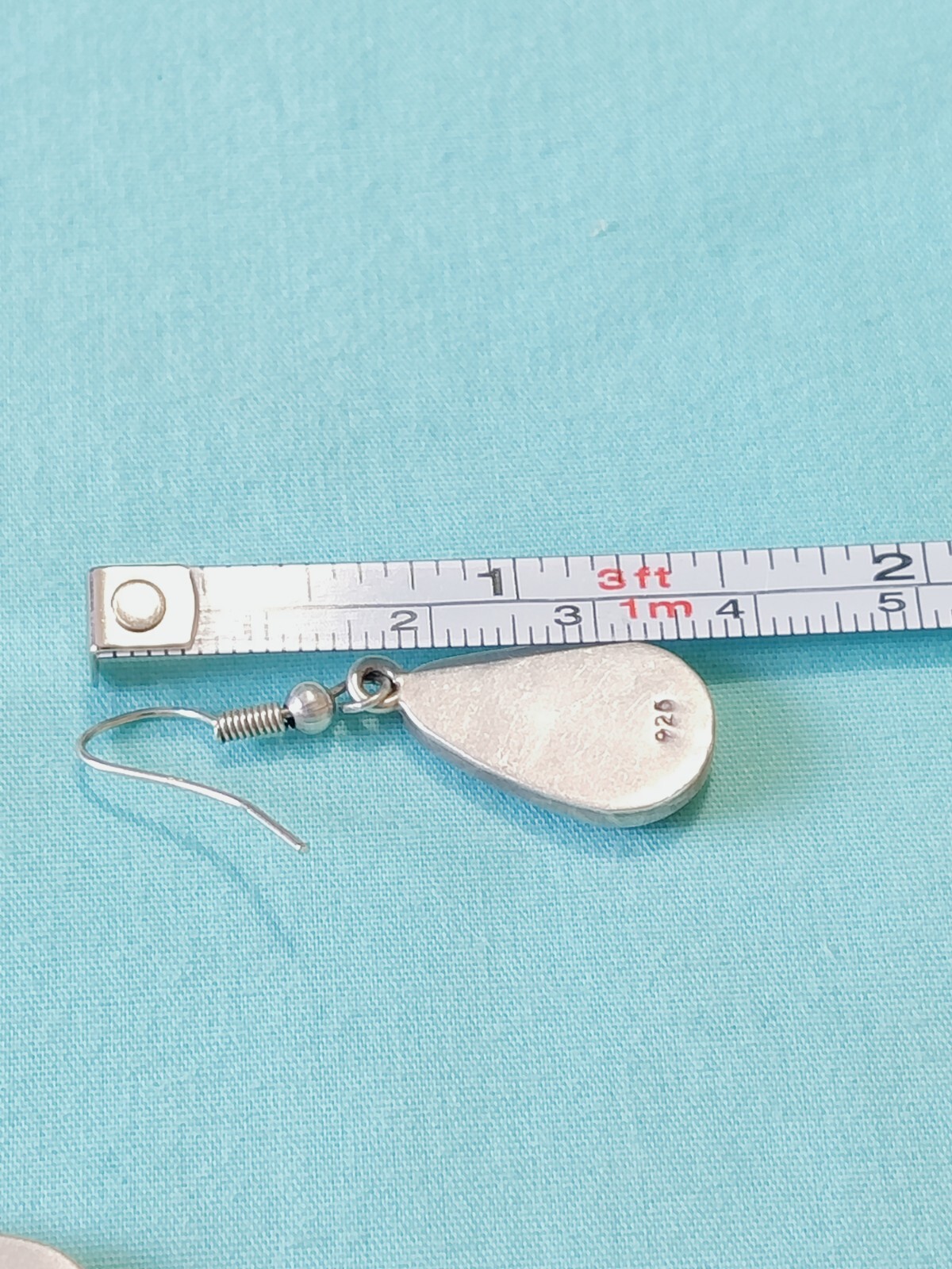 Sterling Silver Abalone Inlay Dangle Drop Earrings - image 5