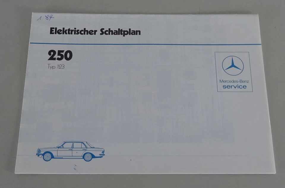 Elektrischer Schaltplan Mercedes W123 250 Vergaser von 01/1984 - Bild 1 von 1