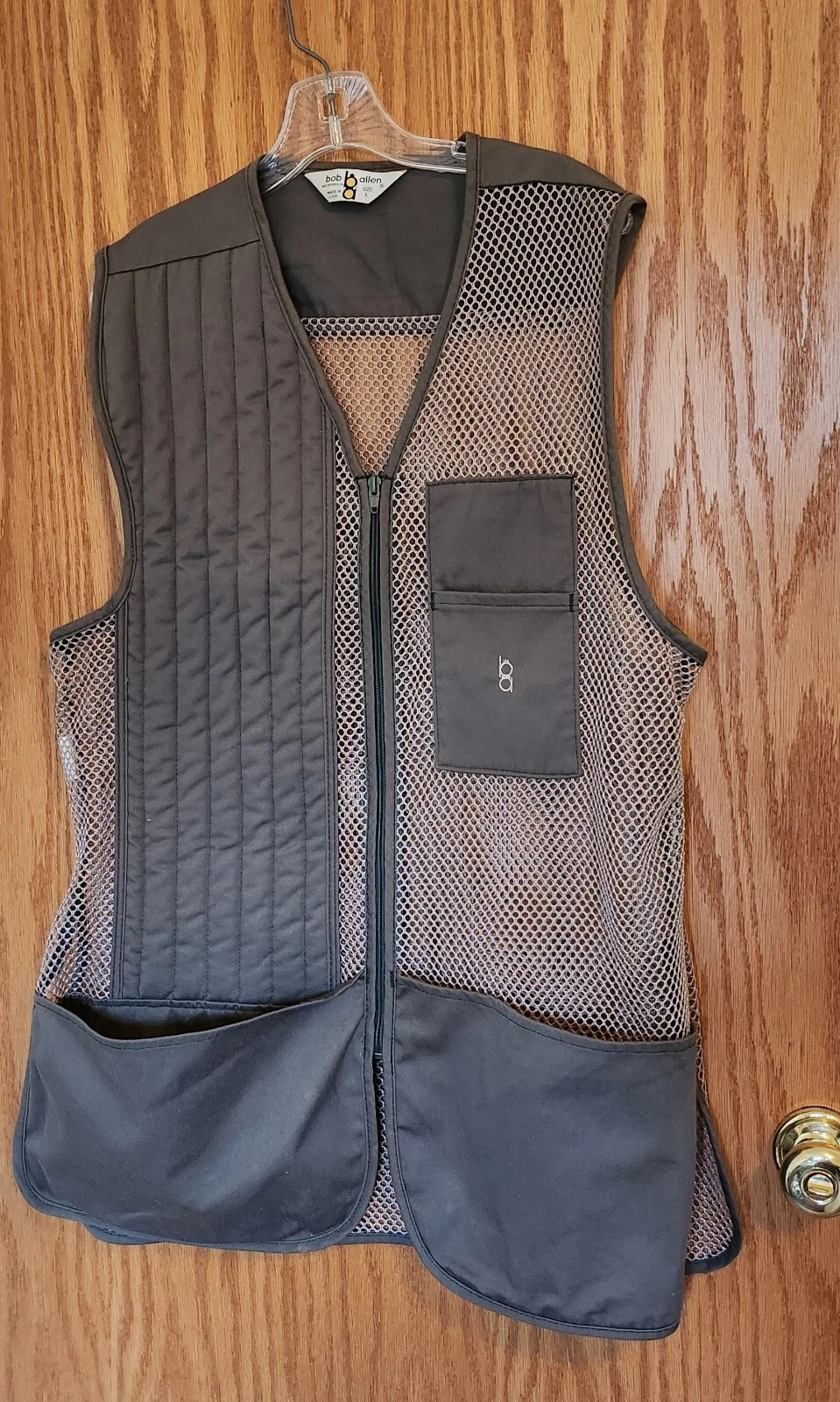 Bob Allen Vest Mens Large Brown Mesh Padded Pocket Hunting Fishing Outdoor