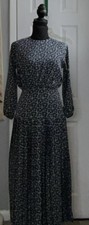 Prairie Vintage Cottagecore Floral Garden Modest Long Sleeve Dress Sz Sm