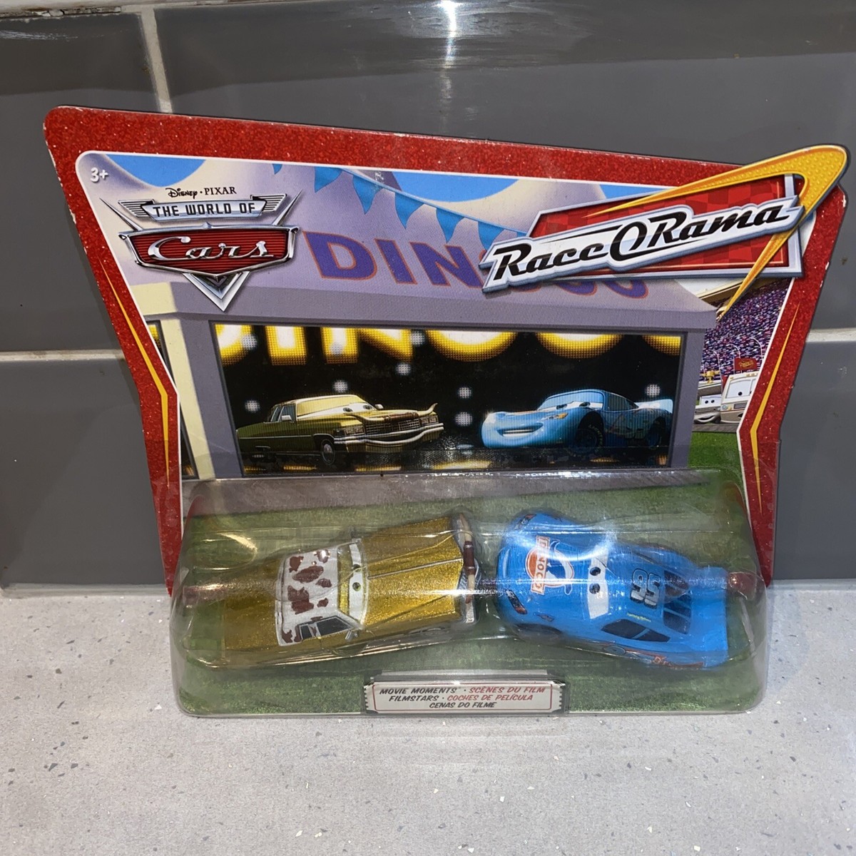 Disney Pixar Cars Race O Rama dinaco blue lightning McQueen Tex