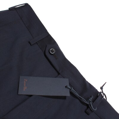 Zanella NWT Dress Pants Size 32 US In Solid Blue Travel Trouser