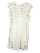 Madewell Eyelet Ruffle Sleeve Pintuck Mini Dress Women White Size XS